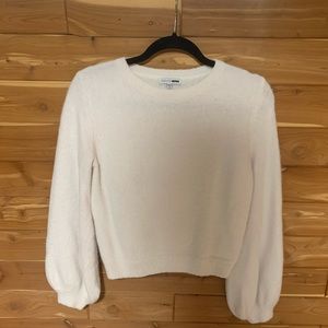 White fuzzy sweater